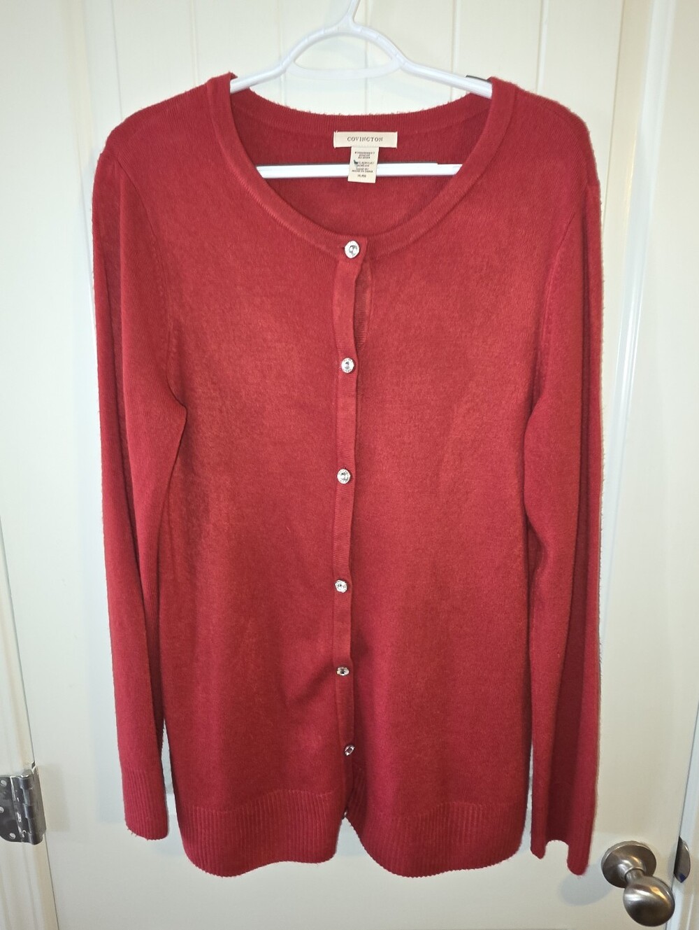 Covington Crimson Button-Up Women's Cardigan